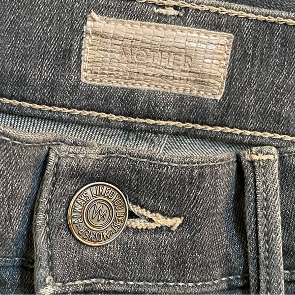 Mother gray black fan the flames insider ankle frey high waisted flare crop jean - Picture 11 of 16